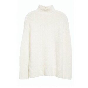 VINCE Wool Blend Nubby Turtleneck Sweater In Cream Sz Lg New